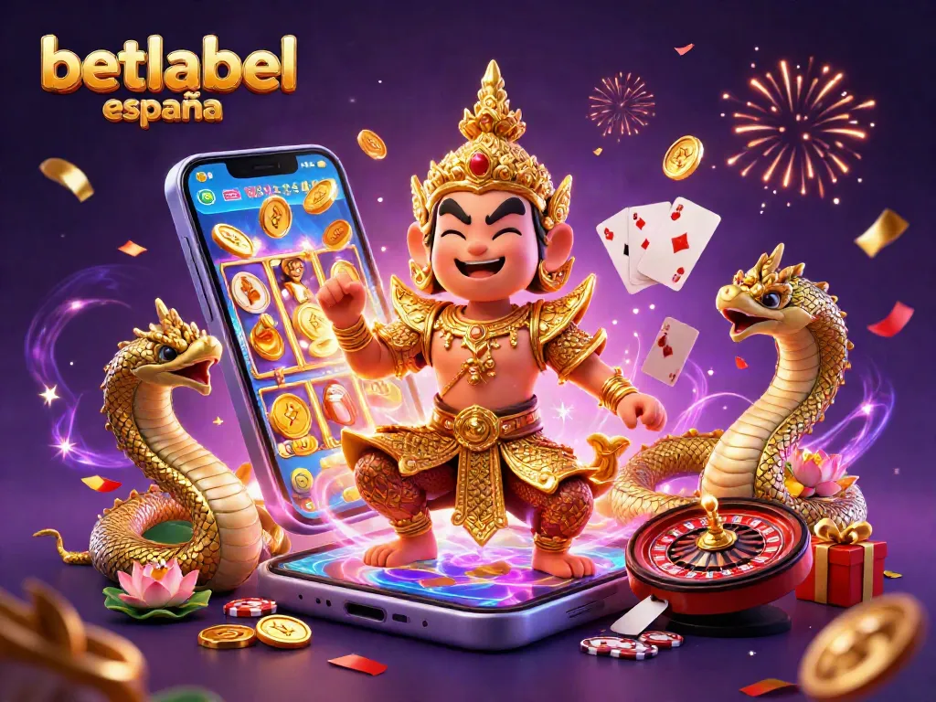 Experience the excitement of betlabel españa with a vibrant casino-themed digital illustration.